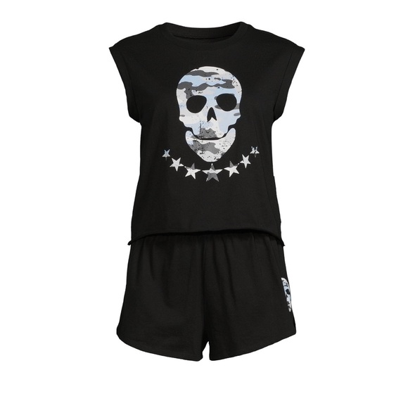No Boundaries Other - No boundaries skull short pj set size large.